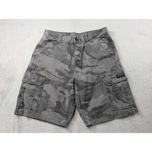 Wrangler Authentics Mens Grey Camo Cargo Shorts Cotton 60CTWGL Size 32